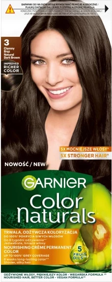 Ngjyrë për flokë për femra Garnier Color Naturals 3 Kafe e errët