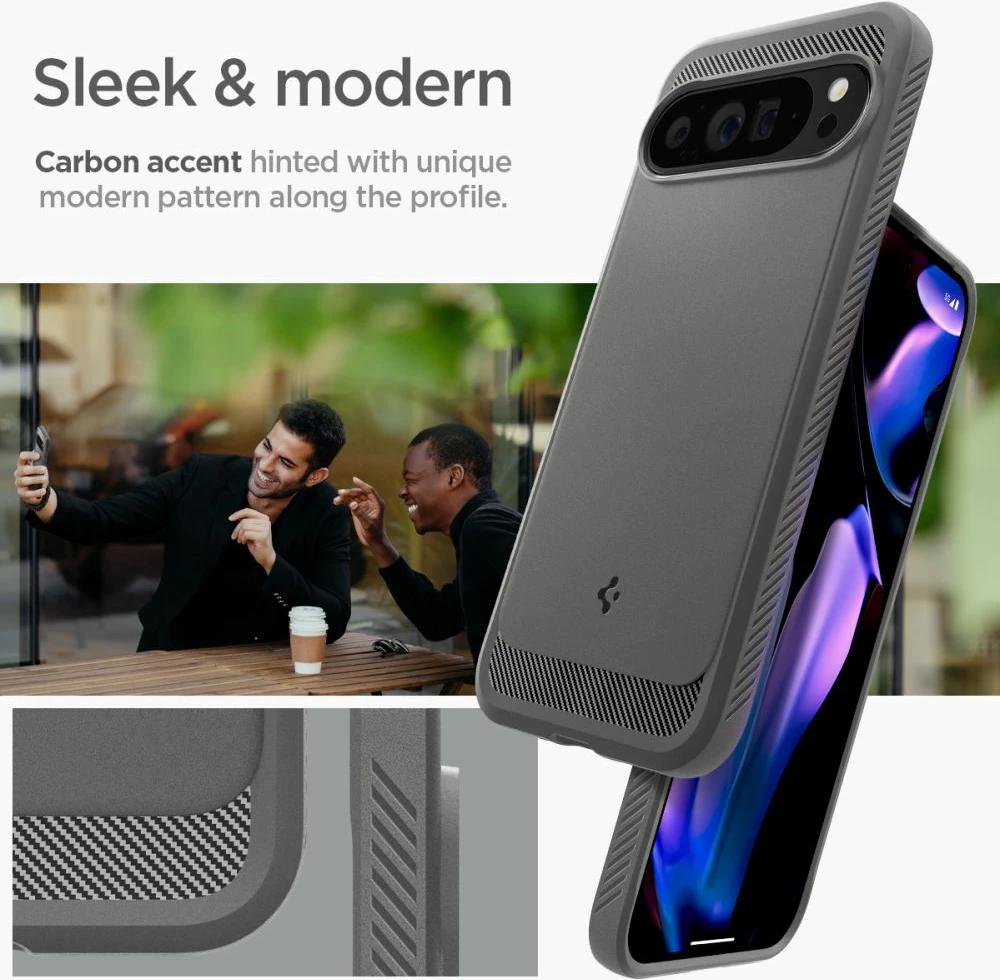 Mbështjellës Spigen Rugged Armor për Google Pixel 9 Pro XL, Gri