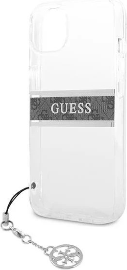 Mbështjellës Guess GUHCP13SKB4GGR për iPhone 13 mini 5.4", transparent, me varëse