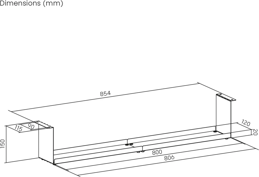 Organizues kabllosh nën tavolinë Maclean MC-107 W, çelik, i bardhë