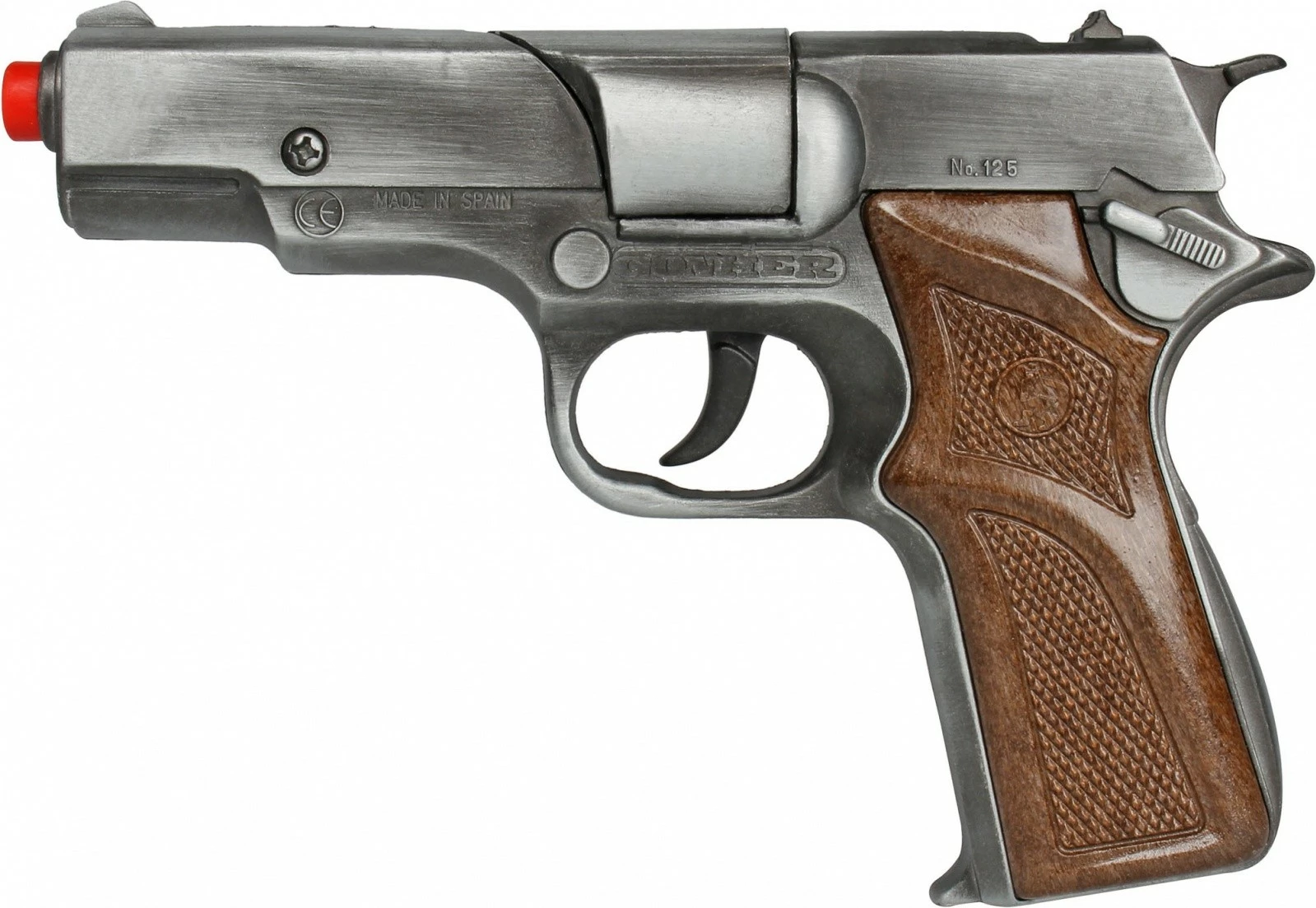 Pistoletë metalike lodër Pulio 155125/1, koleksioni Gold, 8 të shtëna, Kafe/Argjend