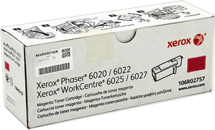 Toner, Xerox 106R02757 kapacitet standard 1000 faqe për Phaser 6020/6022 dhe WorkCentre 6025/6027 magenta