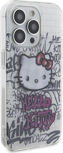 Mbështjellës Hello Kitty IML Kitty On Bricks Graffiti për iPhone 14 Pro Max, Bardhë