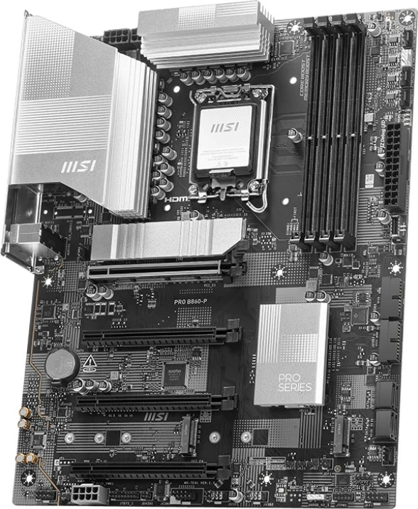 Pllakë amë MSI PRO B860-P, Intel B860, Socket LGA 1851, ATX, E zezë