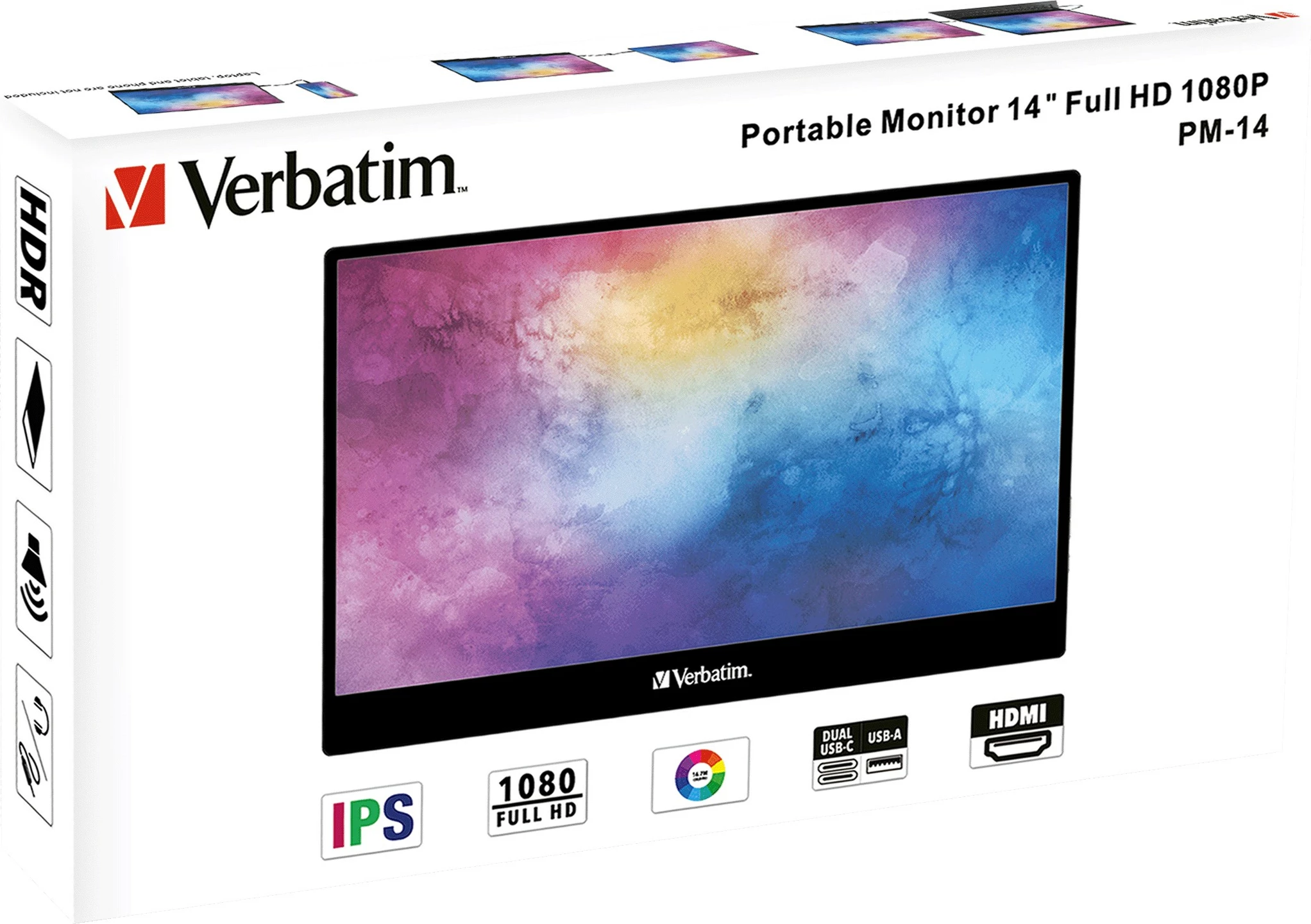 Monitor portativ Verbatim 49590, 14", Full HD, i zi