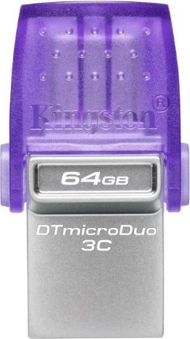 Pendrive Kingston DataTraveler MicroDuo 3C G3, 64GB, USB-A/USB-C, Gri/Vjollcë