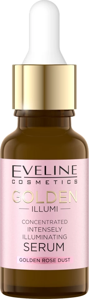 Serum për fytyrë Eveline Cosmetics Golden Illumi Concentrated Brightening për femra, 18ml