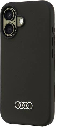 Mbështjellës Audi për iPhone 16 6.1", silikon, i zi, HardCase