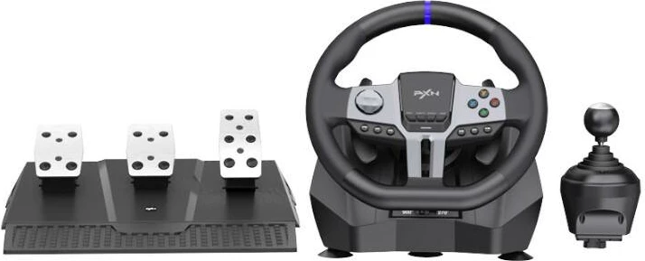 Timon gaming PXN V9 Gen2 me pedale dhe marsh, për PC/PS3/PS4/XBOX/SWITCH, i zi