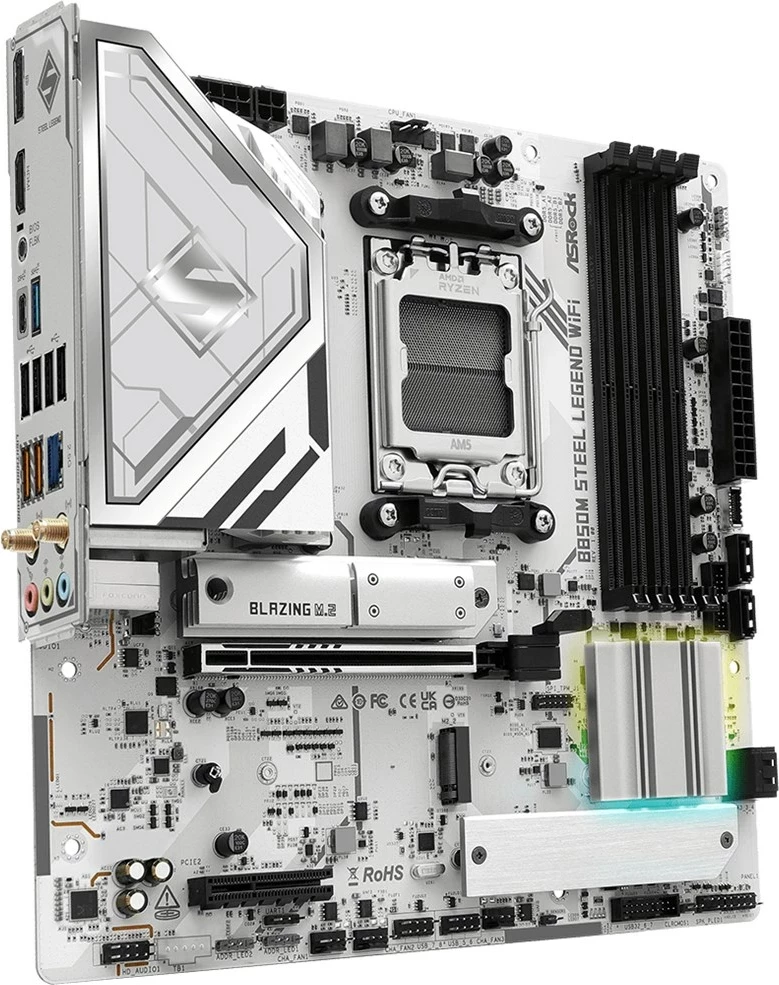Pllakë amë Asrock B850M Steel Legend WiFi, Socket AM5, micro ATX, Bardhë