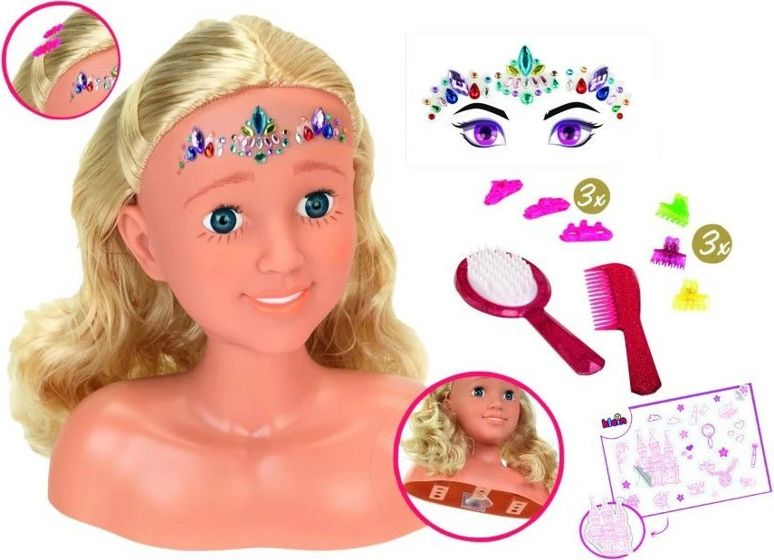 Kokë për krehje dhe grim Klein 5205 me aksesorë, për vajza