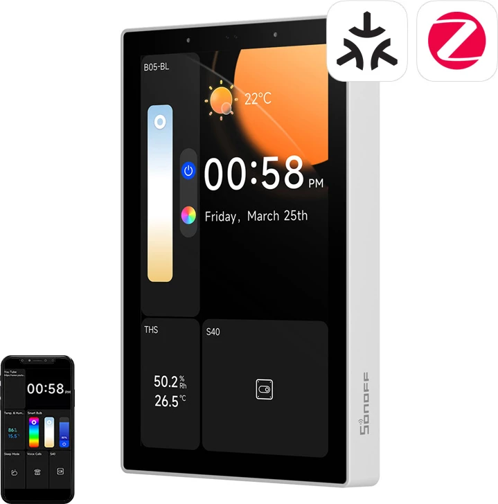 Panel kontrolli i mençur Sonoff NSPanel Pro 120, 4.7" TFT LCD, WiFi/Bluetooth/ZigBee/Matter, Bardhë