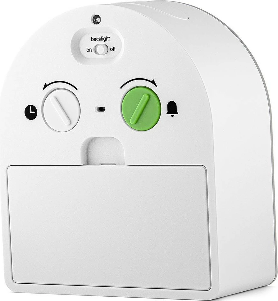 Orë alarmi Braun BC22, quartz, 12h, buzzer, bardhë/verdhe