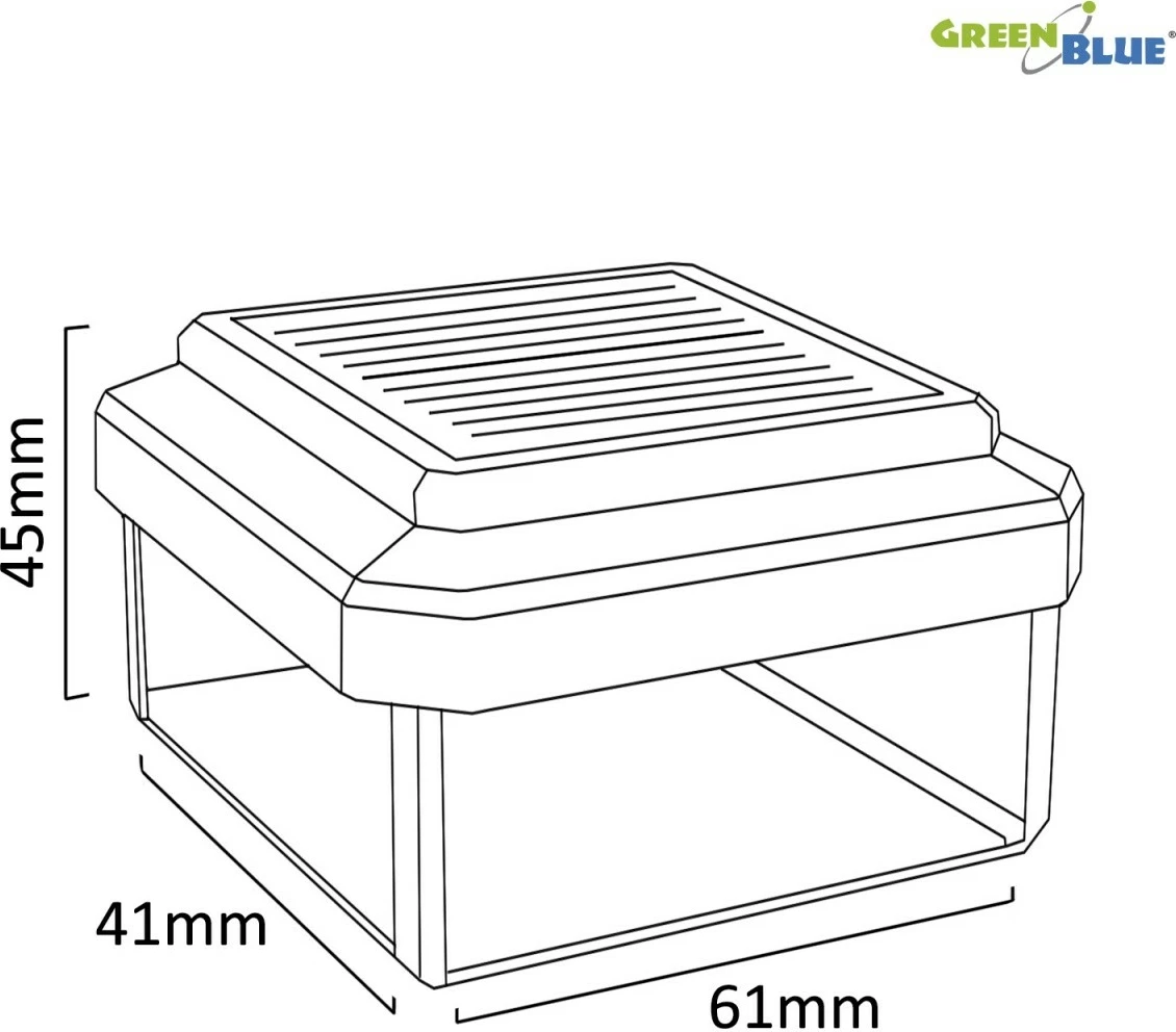 Lambë solare për shtyllë me LED, GreenBlue GB125, për shtylla 60x40 mm, 4000K, e zezë