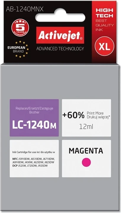 Ngjyrë zëvendësuese Activejet AB-1240MNX për printer Brother, 12ml, e vjollcë