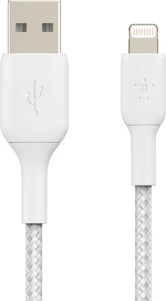 Kabllo Belkin CAA002BT2MWH, 2 m, Lightning, USB A, Bardhë