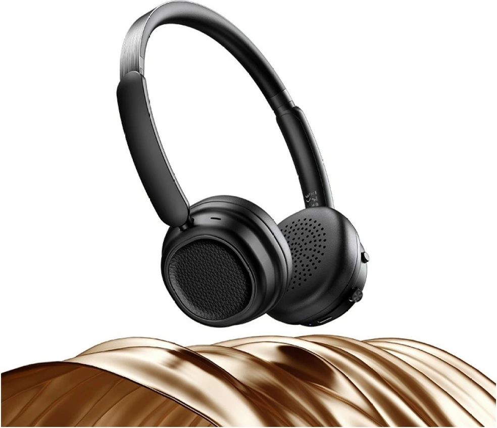 Kufje Bluetooth USAMS SR01 5.3 ANC, on-ear, 40 orë bateri, multipoint, USB-C, e zezë