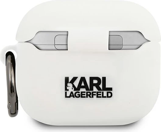 Mbështjellës Karl Lagerfeld KLACA3SILCHWH për AirPods 3, silikon, i bardhë