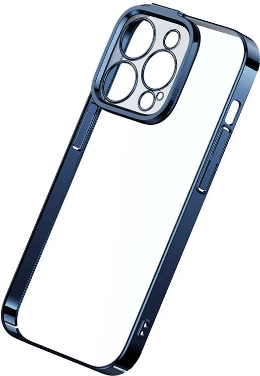 Mbështjellës Baseus Glitter për iPhone 14 Pro me xham të temperuar, kaltër