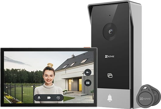 Sistem video-interfoni EZVIZ HP5, 7", Full HD, i zi/argjendtë