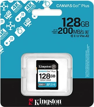 Kartelë memorie Kingston Canvas Go Plus SD 128GB, 200MB/s