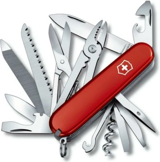 thikë zvicerane multifunksionale, Victorinox, Handyman 1.3773, shumë funksione me çelik inox, 95 mm, e kuqe