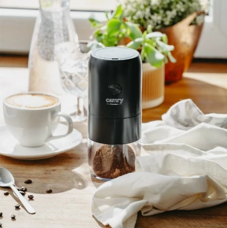 Mulli kafeje pa tela, Camry CR 4302, 25 W, kapacitet 25 g, rikarikues USB-C, gurë qeramike, i zi