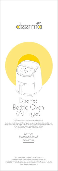 Air fryer Deerma DEM-KZ100, 3L, 1000W, e zezë me ari rozë