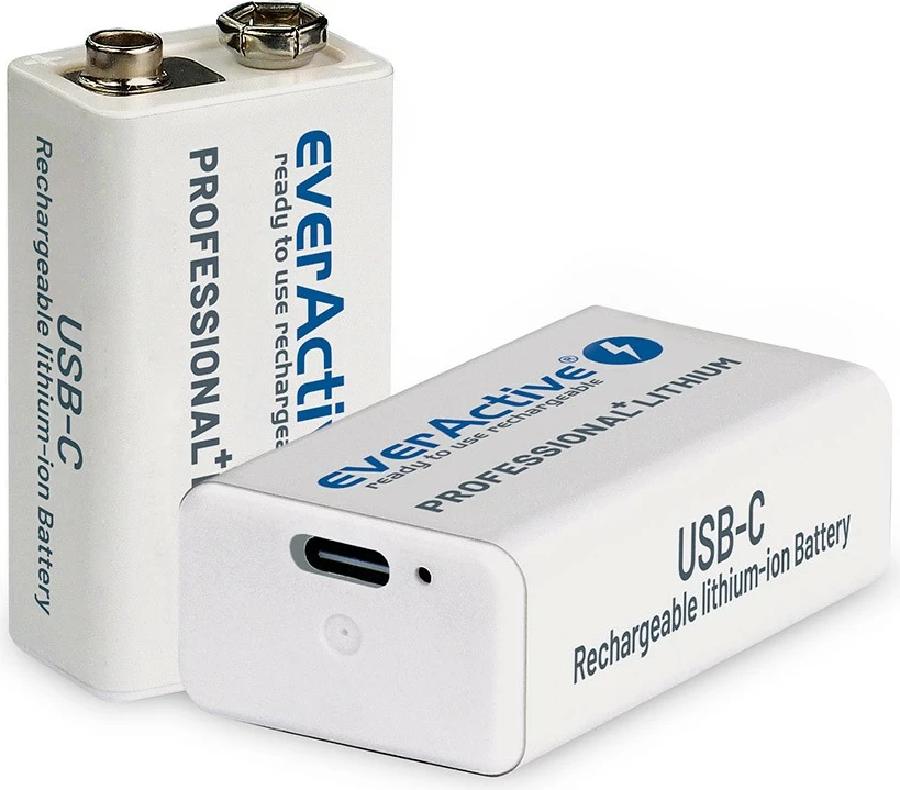 Bateri e rikarikueshme everActive EVHR22-550C, 9V, 550 mAh, Li-ion, USB-C