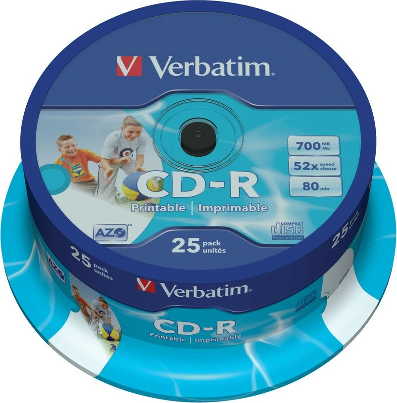 CD-R Verbatim 43439, 700MB, 52x, Printable, 25 copë