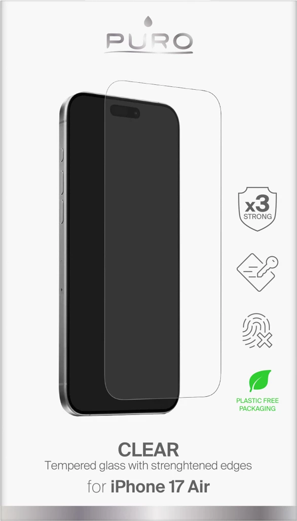 Xham i temperuar Puro Standard për iPhone 17 Air, Transparent