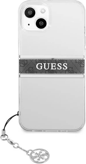 Mbështjellës Guess GUHCP13SKB4GGR për iPhone 13 mini 5.4", transparent, me varëse