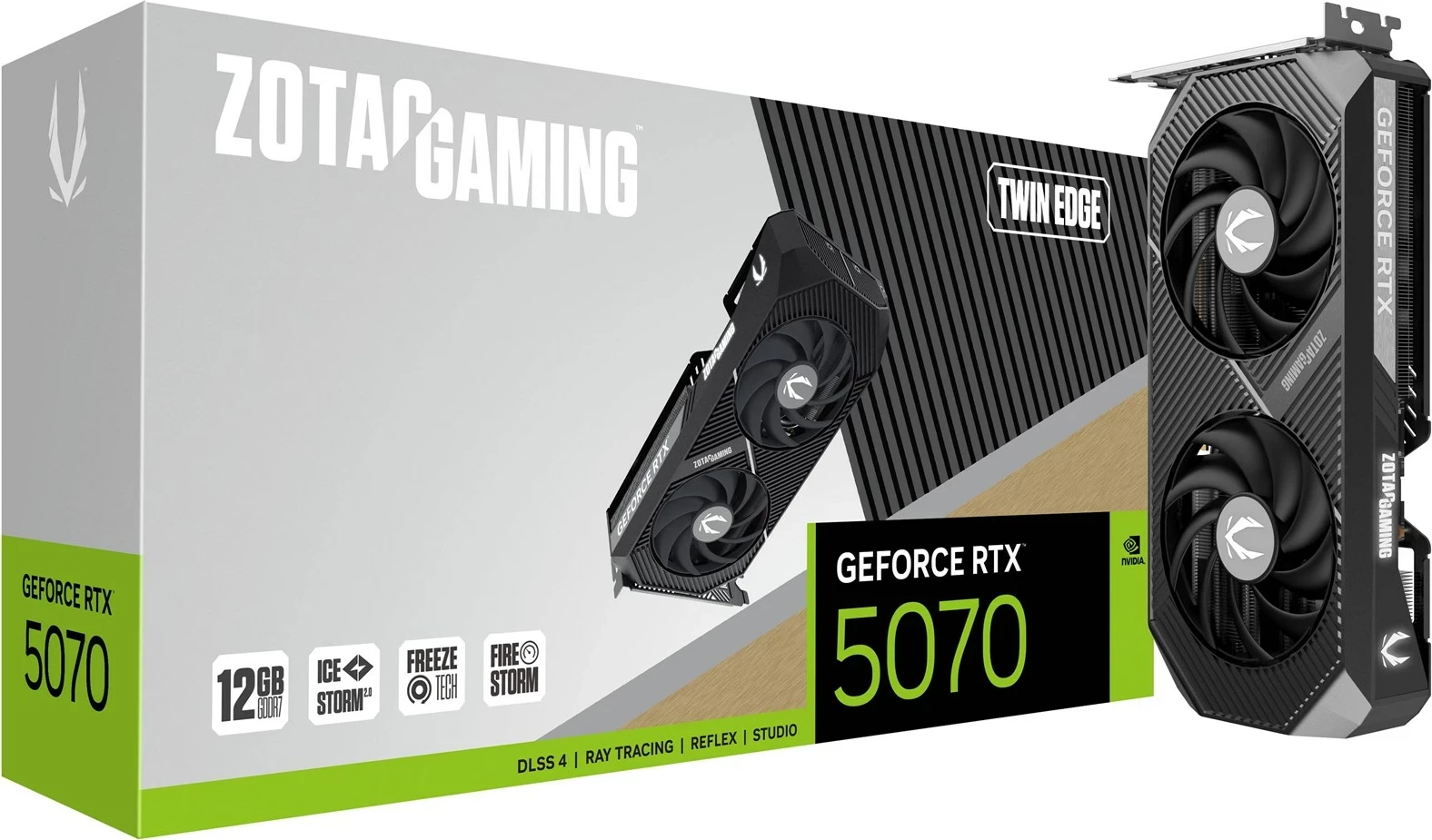 Kartelë grafike ZOTAC GAMING GeForce RTX 5070 Twin Edge, 12 GB GDDR7, e zezë