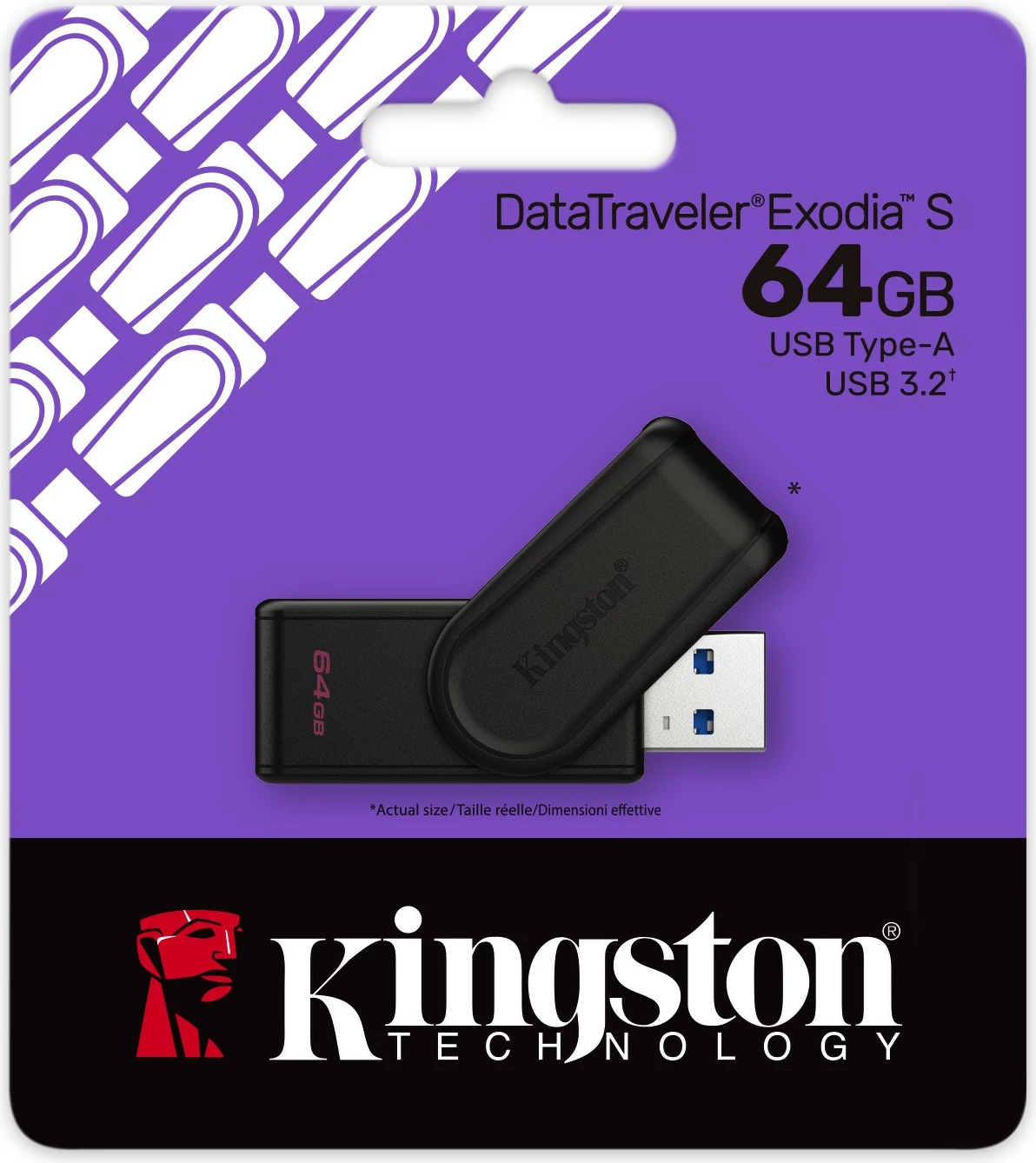 USB Kingston DataTraveler Exodia S 64GB, USB 3.2, zi