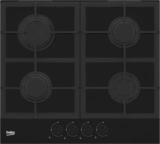 Sobë gazi Beko HILG642C5SB, xham, 4 zona, e zezë