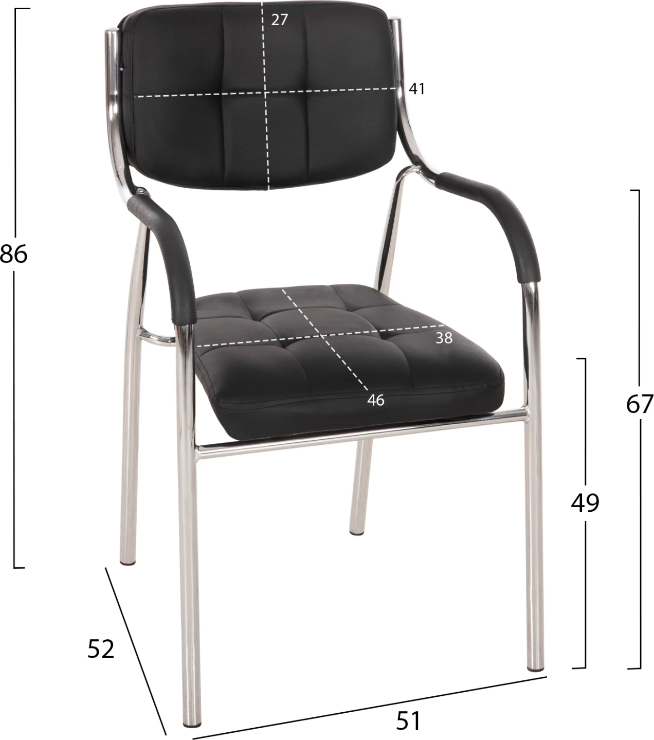 Karrige për zyre konferencash OBERON FH1018.01, e zezë