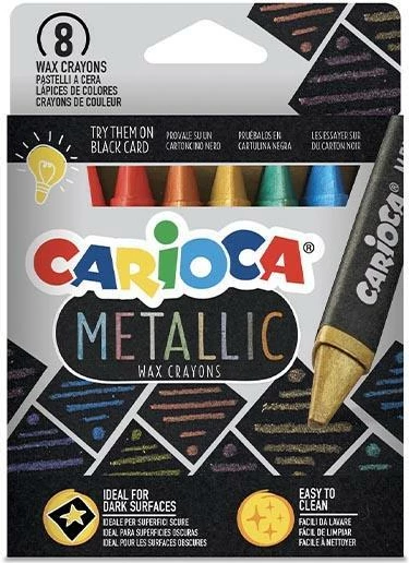 Markerë Carioca Wax Crayons 8 Ngjyra Metalike