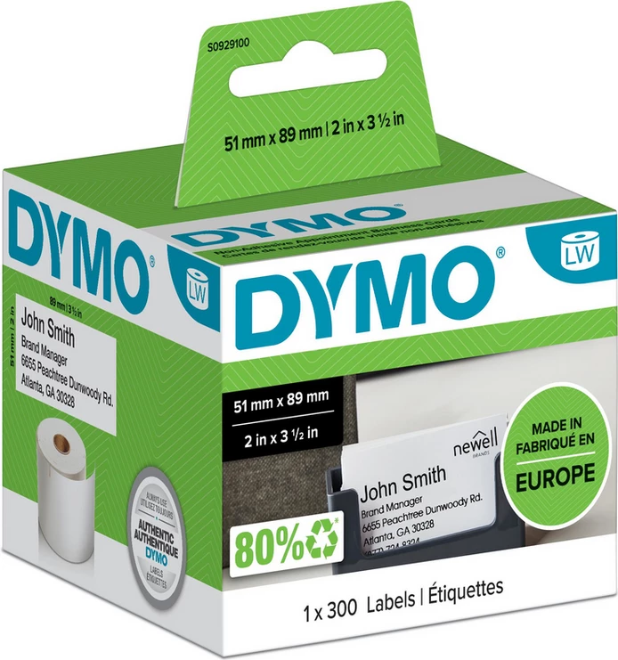 Etiketa, Dymo, LabelWriter 300 S0929100, 51x89 mm, 300 copë, e bardhë