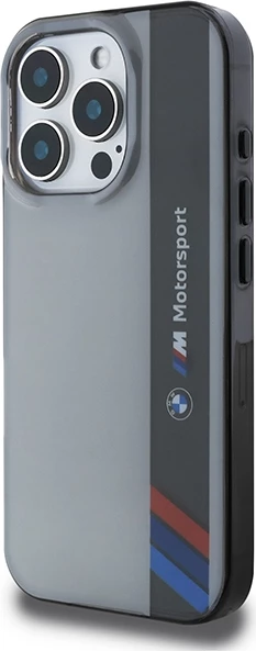 Mbështjellës BMW Motorsport IML Vertical Stripe për iPhone 16 Pro, Gri