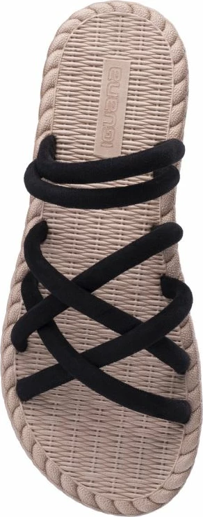 Papuqe për femra Iguana, bezhë e zeza