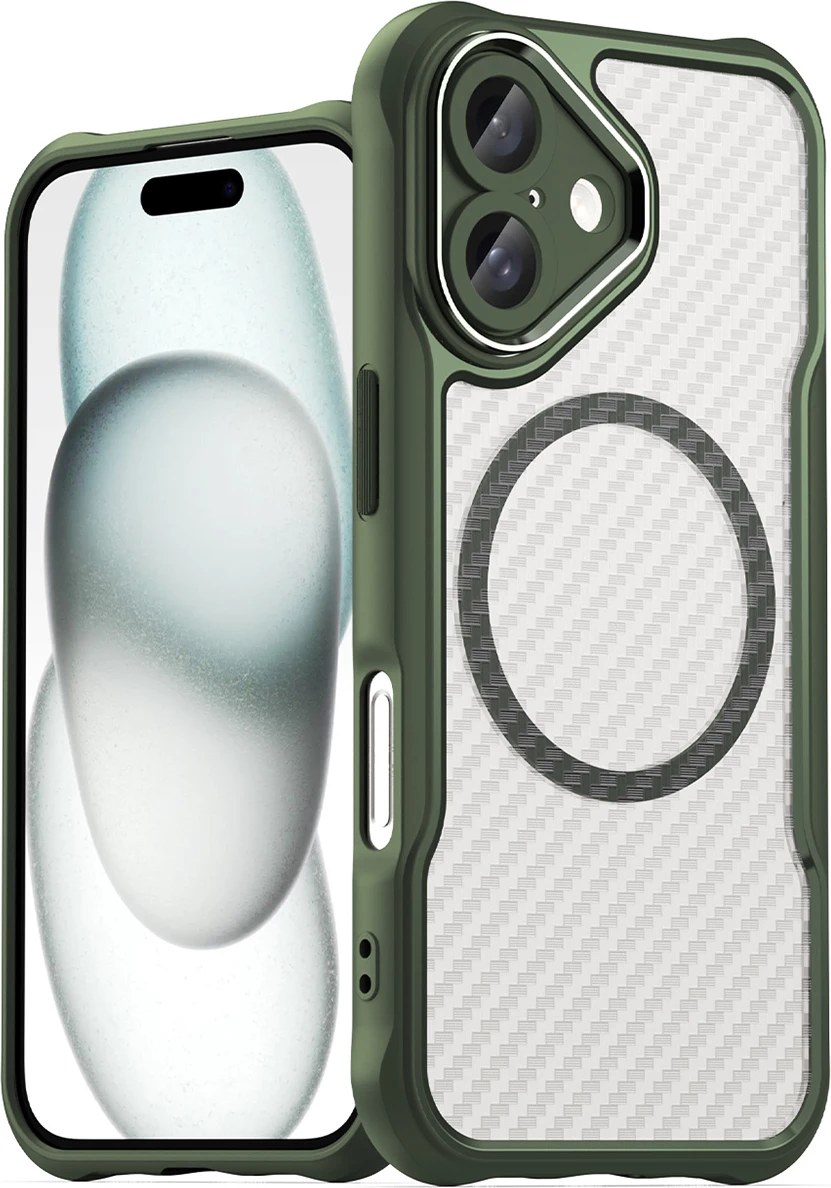 Mbështjellës Hurtel Leading Series MagSafe për iPhone 16, TPU, i gjelbër