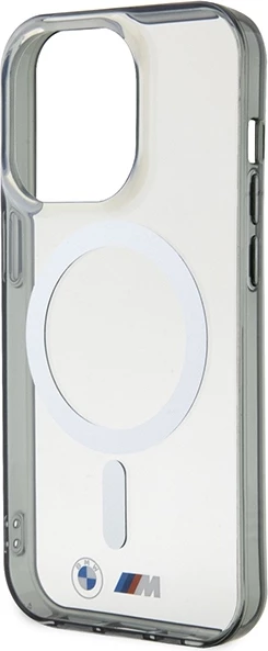 Mbështjellës BMW Silver Ring MagSafe për iPhone 14 Pro 6.1", Transparent