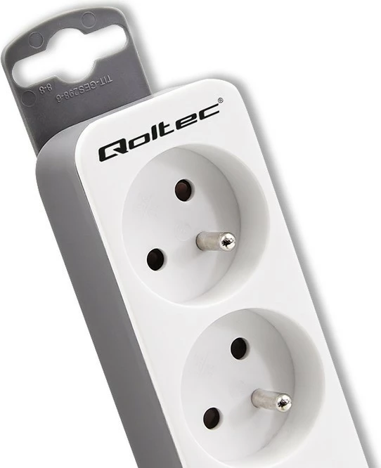 Kasë Qoltec 50288 me 4 dalje, 1.8m, Bardhë-Gri