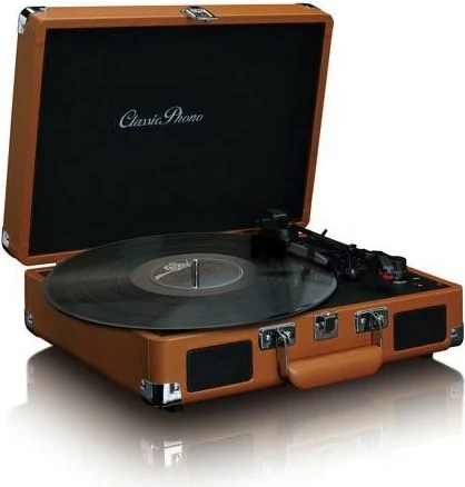 Gramafon Lenco TT-10, altoparlantë të integruar, lidhje AUX, ngjyrë kafe