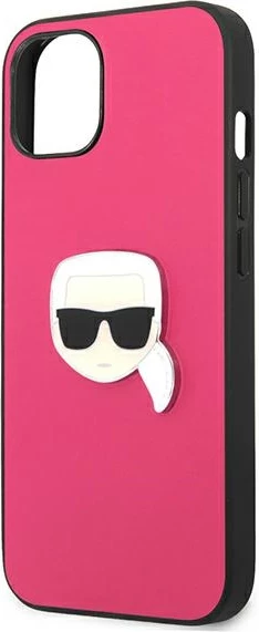 Mbështjellës Karl Lagerfeld KLHCP13SPKMP për iPhone 13 mini, hardcase, lëkurë, rozë