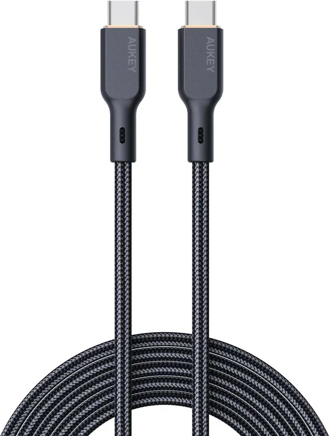 Kabllo USB-C në USB-C AUKEY CB-KCC101, 1m, Kevlar, 100W, E zezë