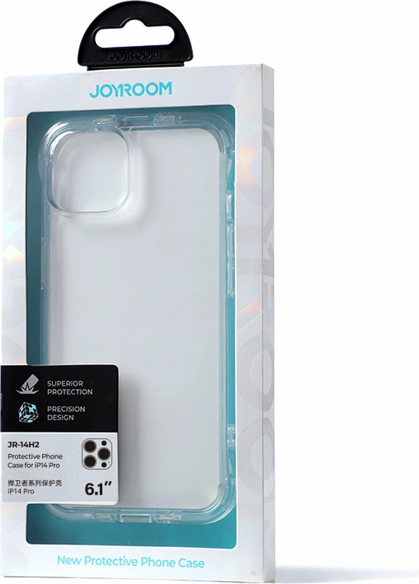 Mbështjellës Joyroom Defender Series për iPhone 14 Pro, me kllapa dhe stand, Transparent (JR-14H2)