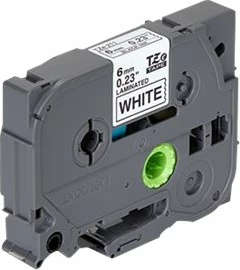 Kasetë etiketuese Brother TZe-211, 6mm, e laminuar, e zezë mbi të bardhë, 8m