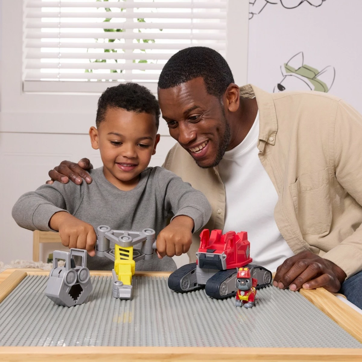 Lodër ndërtimi Spin Master Rubble & Crew Charger, me vinç dhe mjete, plastikë, Gri/Kuq/Verdhë, set