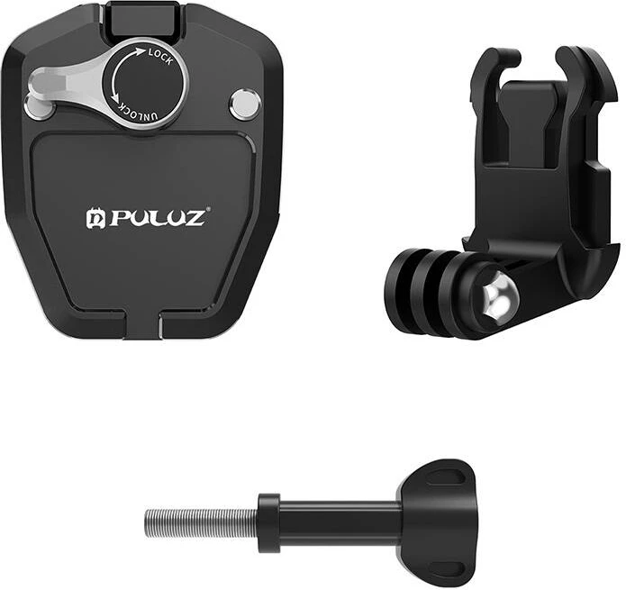 Mbajtës xhami për motoçikletë Puluz PU942B për kamera aksion, i zi